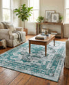 Riviera Elegance Collection Area Rug -  Menton (Turquoise) Rectangle Turquoise  lifestyle 21