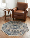 Seville Stripes Collection Area Rug - Cadiz (Blue) Octagon Blue  lifestyle 56