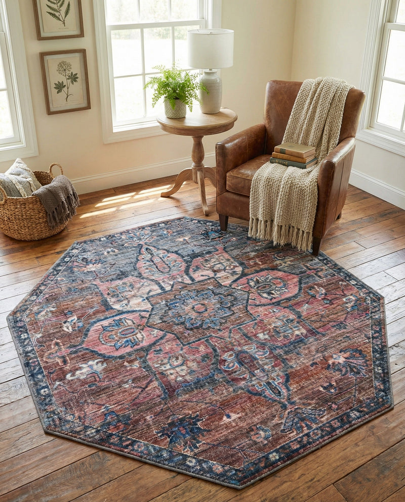 Vintage Memories Collection Area Rug -  Hindsight Octagon Multi  lifestyle 56