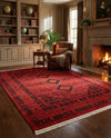 Samarkand Elegance Collection Area Rug -  Zarafshan Rectangle Red  lifestyle 25