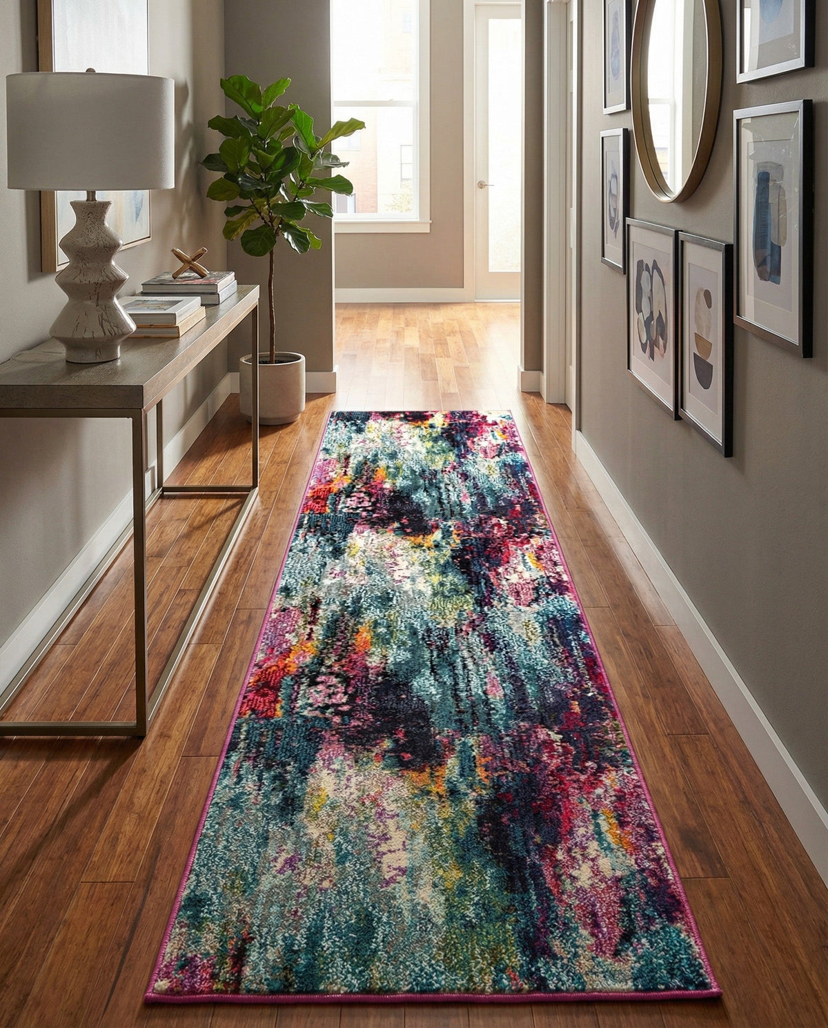 Chromatic Oasis Collection Area Rug -  Oasis Runner Multi  lifestyle 73