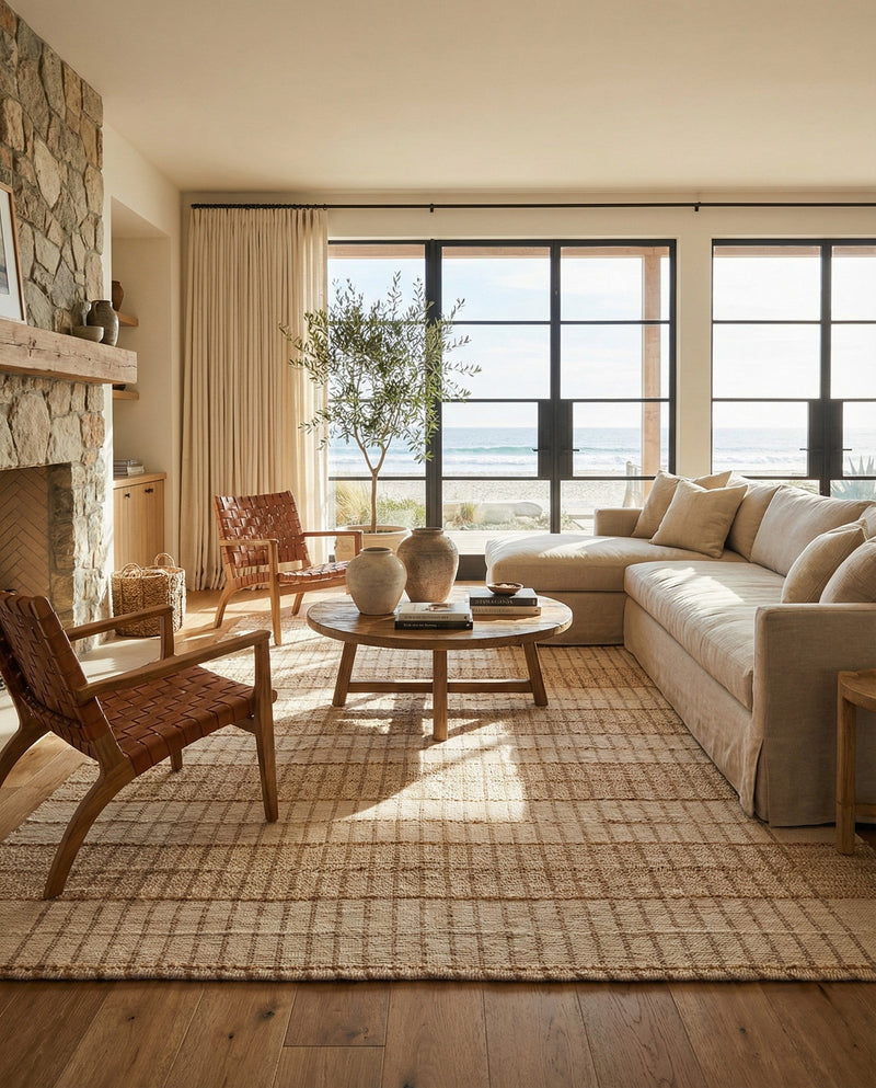 Sequoia Handwoven Jute Collection Area Rug - Charleston Rectangle Ivory  lifestyle 8