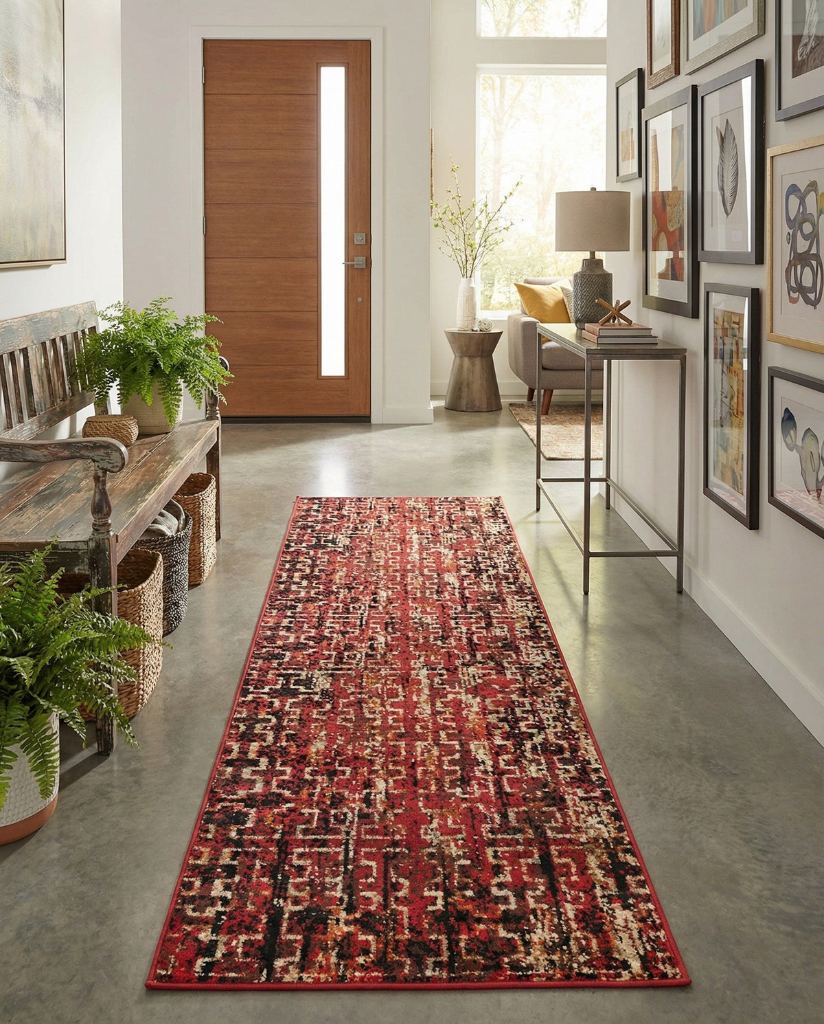 Neptune Elegance Collection Area Rug -  Proteus Runner Burgundy  lifestyle 133