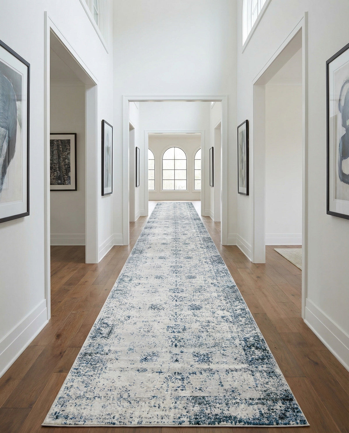 Riviera Elegance Collection Area Rug - Antibes (Light Blue) Runner Light Blue  lifestyle 118