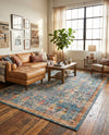 Sierra Collection Area Rug -  Shasta Rectangle Blue  lifestyle 48
