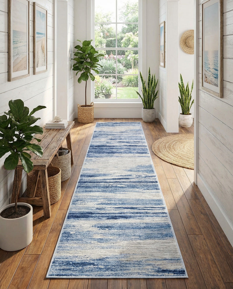 Zagros Shades Collection Area Rug -  Sepidan Runner Blue Ivory  lifestyle 34