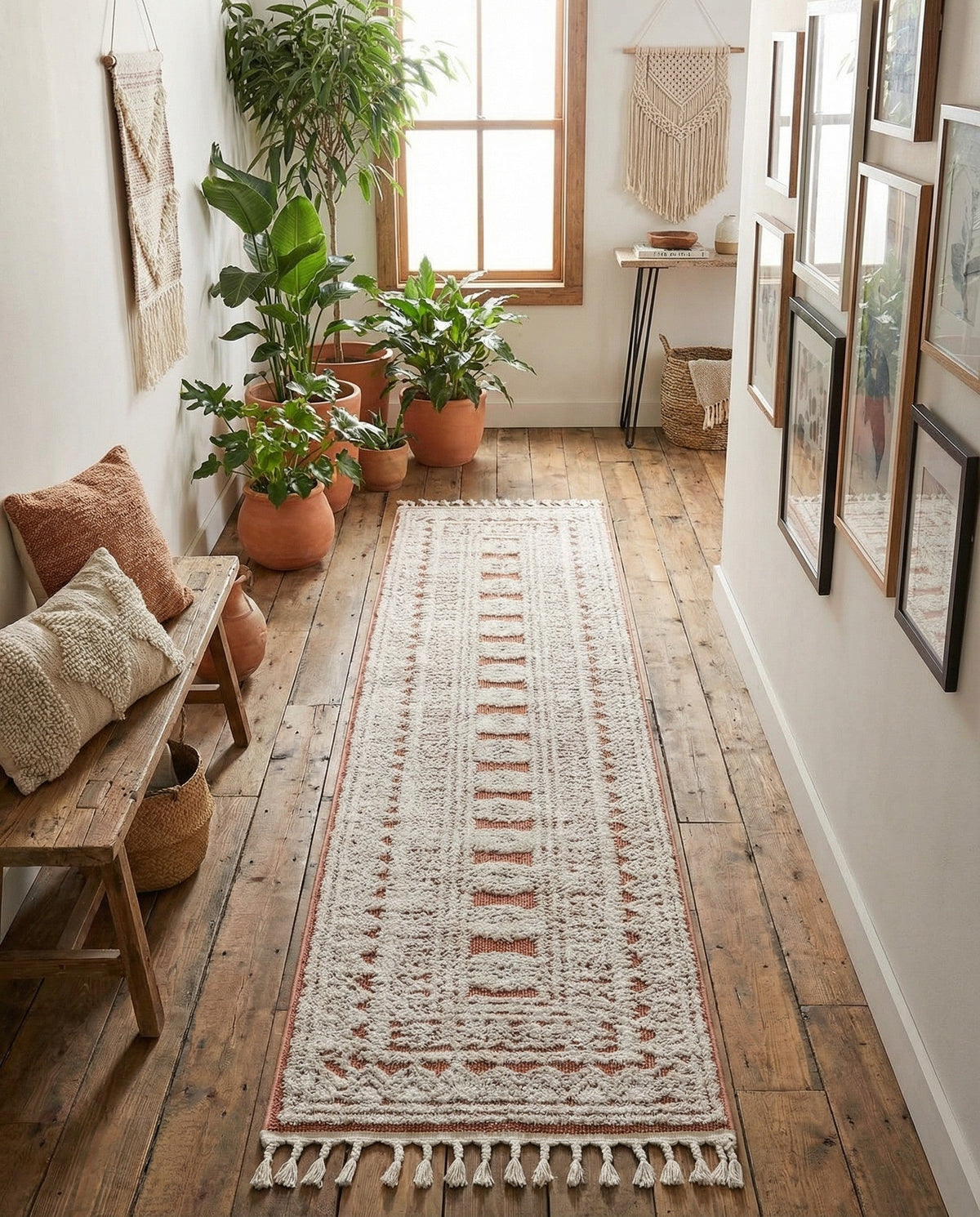 Sahara Chic Collection Area Rug -  Tangier Runner Pink  lifestyle 194