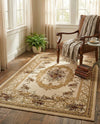 Versailles Elegance Collection Area Rug -  Louveciennes (Cream) Rectangle Cream  lifestyle 30