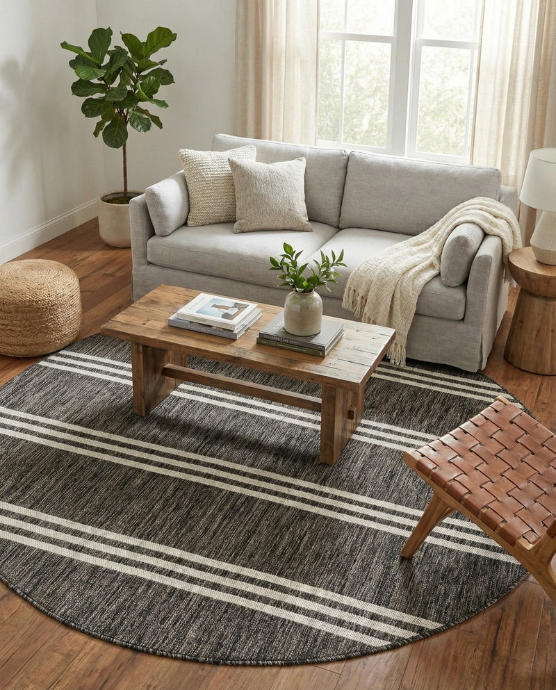 Urban Oasis Rugs Collection Area Rug -  District (Charcoal) Round Charcoal  lifestyle 41