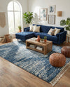 Tranquil Tides Shag Collection Area Rug -  Azure Rectangle Blue  lifestyle 46