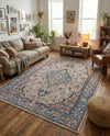 Seville Stripes Collection Area Rug - Cadiz (Blue) Rectangle Blue  lifestyle 23