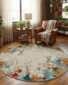 Chromatic Oasis Collection Area Rug -  Twilight Round Multi  lifestyle 68