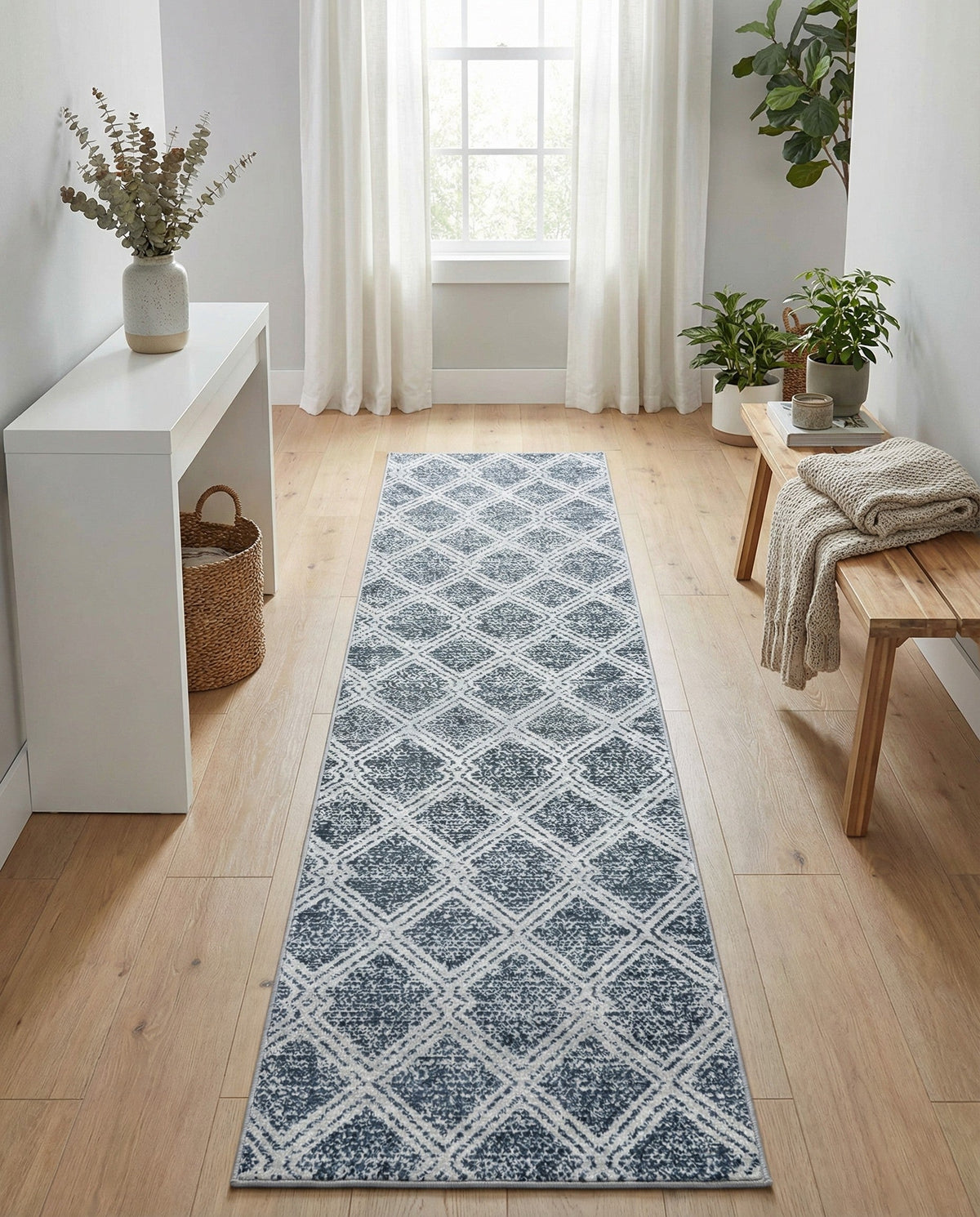 Aegean Elegance Washables Collection Area Rug -  Tinos Runner Ivory  lifestyle 180