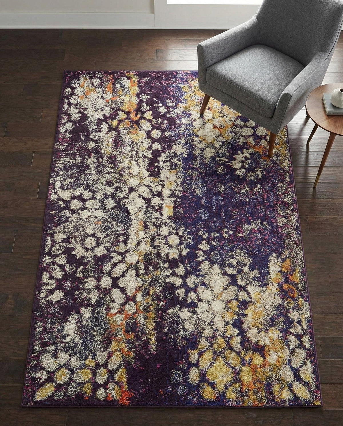 Venetian Tapestry Collection Area Rug - Murano Rectangle Navy Blue  lifestyle 48
