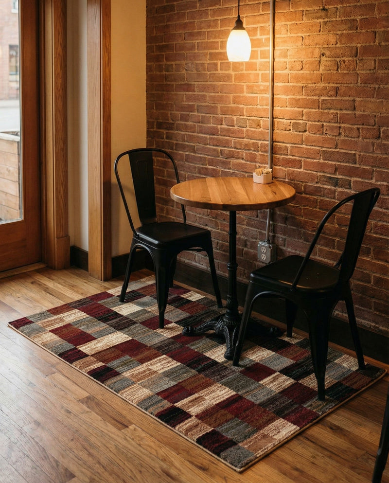 Bistro Lounge Collection Area Rug - Espresso Rectangle Multi  lifestyle 29
