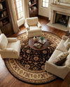 Jaipur Elegance Collection Area Rug -  Nahargarh (Brown) Round Brown  lifestyle 92