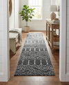 Marrakesh Lattice Collection Area Rug - Casablanca (Charcoal Gray) Runner Charcoal Gray  lifestyle 74