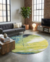 Venetian Elegance Collection Area Rug -  Chioggia Round Light Green  lifestyle 29