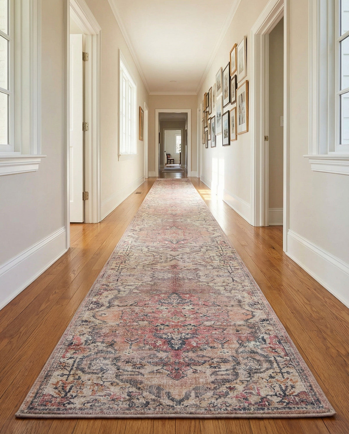 Vintage Memories Collection Area Rug - Echoes Runner Beige pink  lifestyle 88