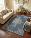 Patio Heritage Collection Area Rug -  Charleston (Blue) Rectangle Blue  lifestyle 9