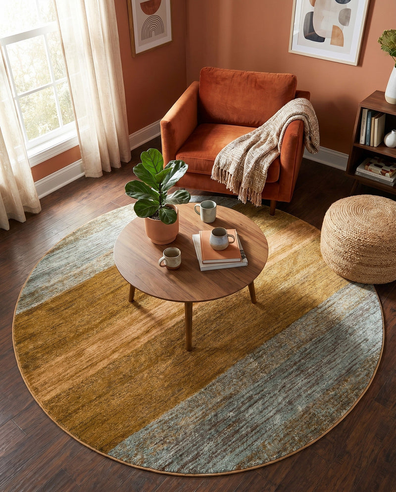 Zagros Oasis Collection Area Rug -  Mehran Round Multi  lifestyle 42