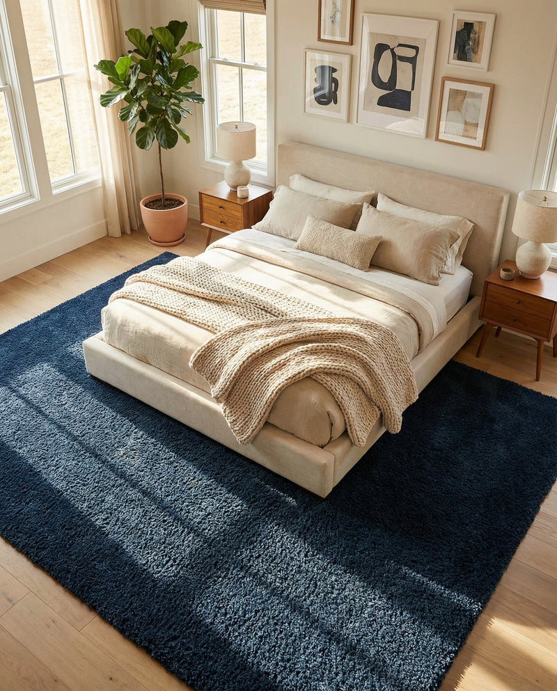 Plush Oasis Collection Area Rug - Serenity (Sapphire Blue) Rectangle Sapphire Blue  lifestyle 31