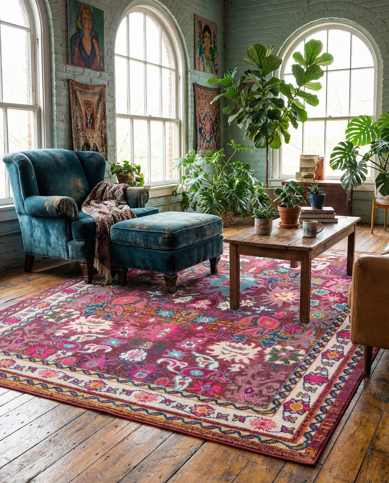 Chateau Elegance Collection Area Rug - Versailles Rectangle Multi  lifestyle 14