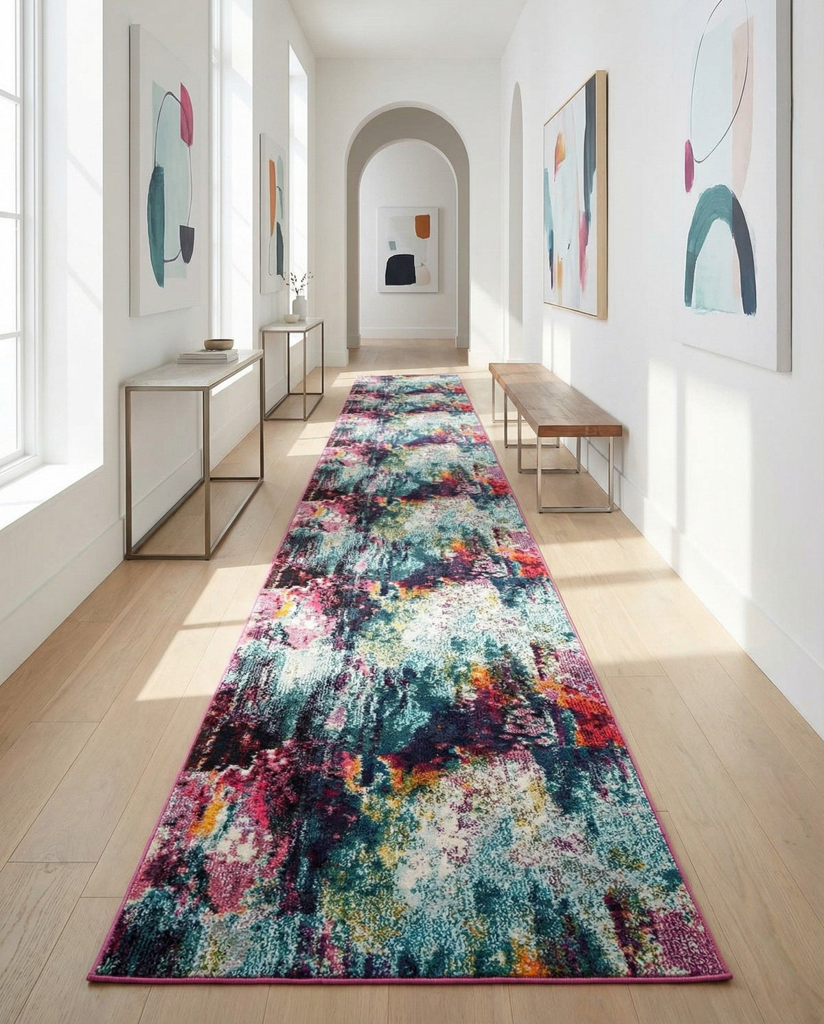 Chromatic Oasis Collection Area Rug -  Oasis Runner Multi  lifestyle 97