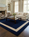 Savannah Borders Wool Collection Area Rug - Chatham Rectangle Cobalt Blue  lifestyle 37