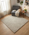 Cozy Comfort Shag Collection Area Rug - Haven (Oatmeal Beige) Square Oatmeal Beige  lifestyle 68