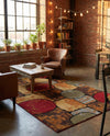 Bistro Lounge Collection Area Rug -  Cappuccino Rectangle Multi  lifestyle 12
