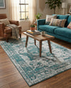 Riviera Elegance Collection Area Rug -  Menton (Turquoise) Rectangle Turquoise  lifestyle 17