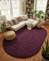 Plush Oasis Collection Area Rug - Serenity (Eggplant Purple) Oval Eggplant Purple  lifestyle 85