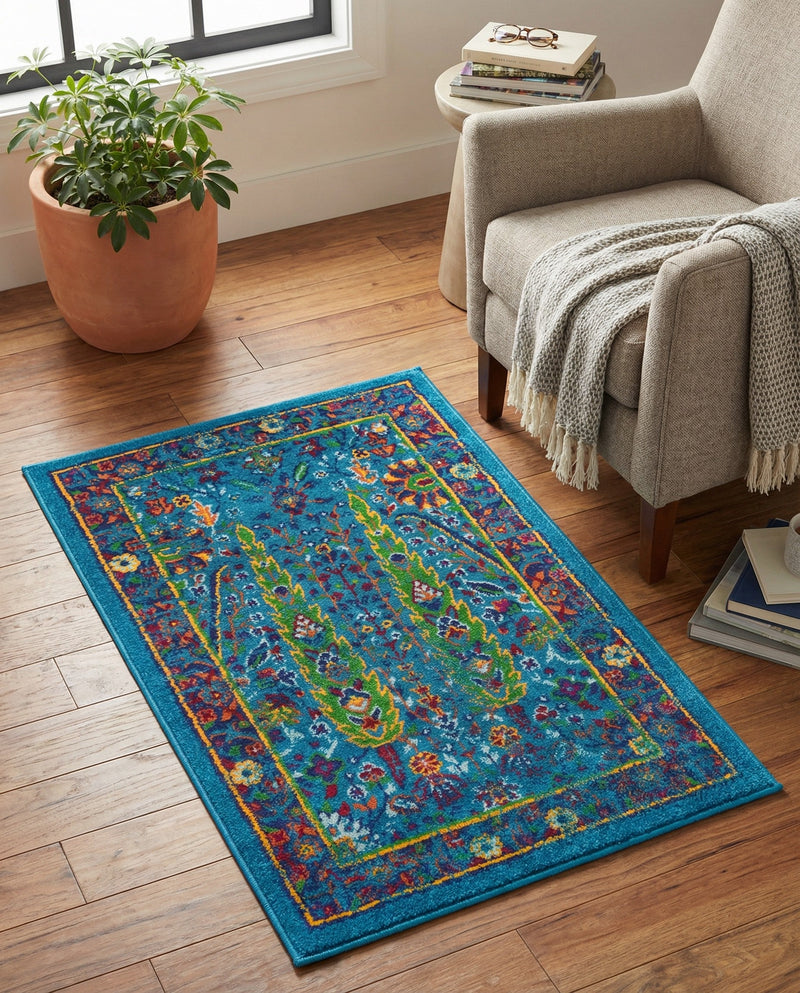 Caribbean Cove Collection Area Rug -  Tobago Rectangle Navy Blue  lifestyle 18