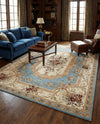 Versailles Elegance Collection Area Rug -  Louveciennes (Light Blue) Rectangle Light Blue  lifestyle 23