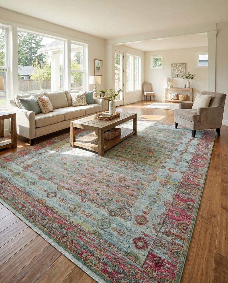 Caribbean Breeze Collection Area Rug -  Juniper Rectangle Blue  lifestyle 14