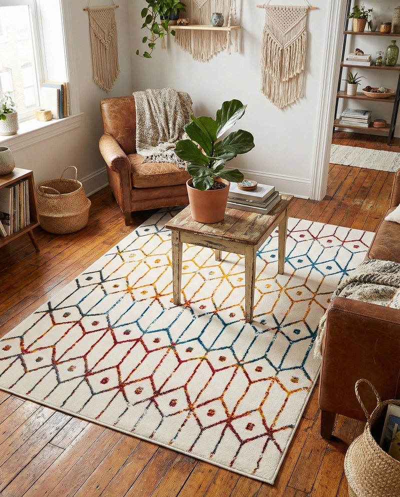 Garden Maze Retreat Collection Area Rug -  Mazeview Rectangle Multi  lifestyle 26