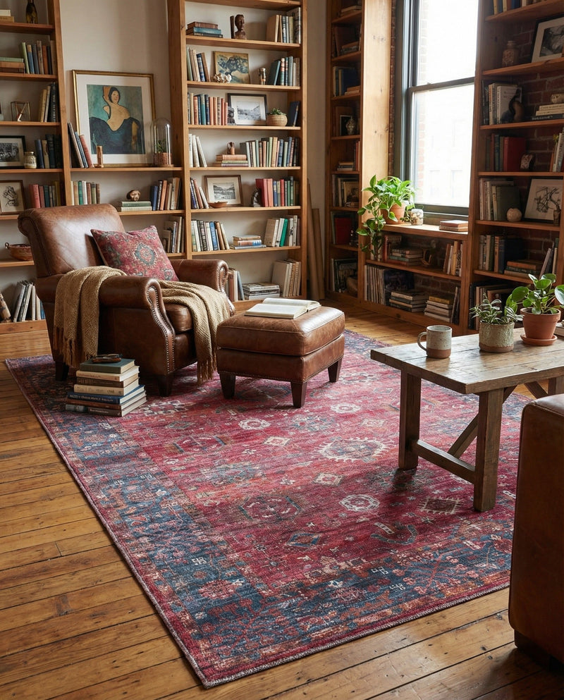 Zahara Oasis Collection Area Rug -  Ouarzazate Rectangle Antique Red  lifestyle 6