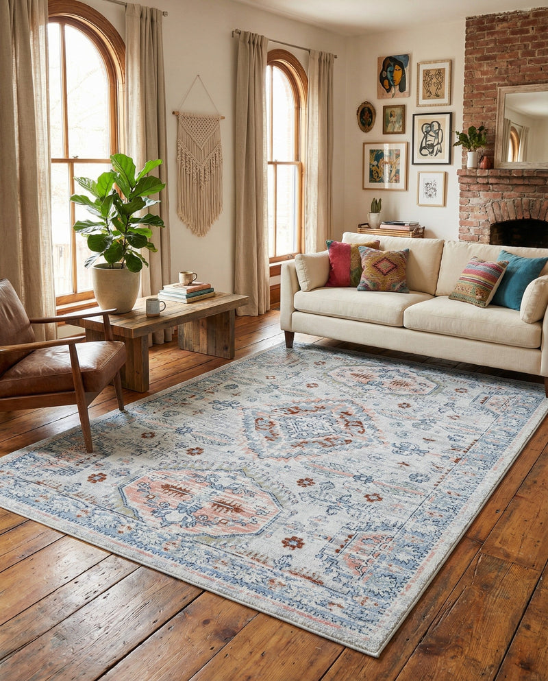 Aegean Elegance Washables Collection Area Rug -  Patmos Rectangle Ivory  lifestyle 4