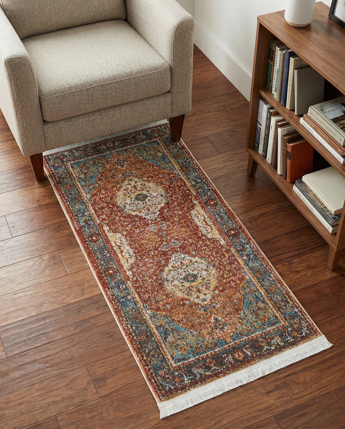 Caribbean Breeze Collection Area Rug -  Vieques Runner Rust Red  lifestyle 157