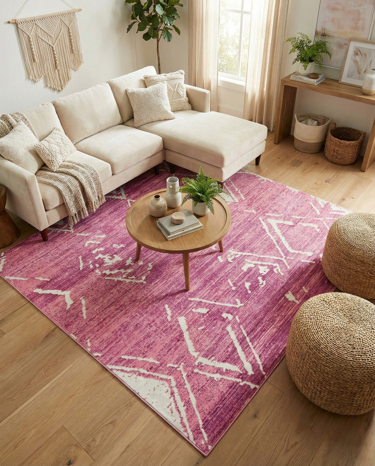 Metro Heights Collection Area Rug -  Madison Square Pink  lifestyle 151