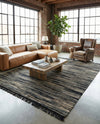 Savannah Jute Collection Area Rug - Nantucket Rectangle Navy Blue and Ivory  lifestyle 9