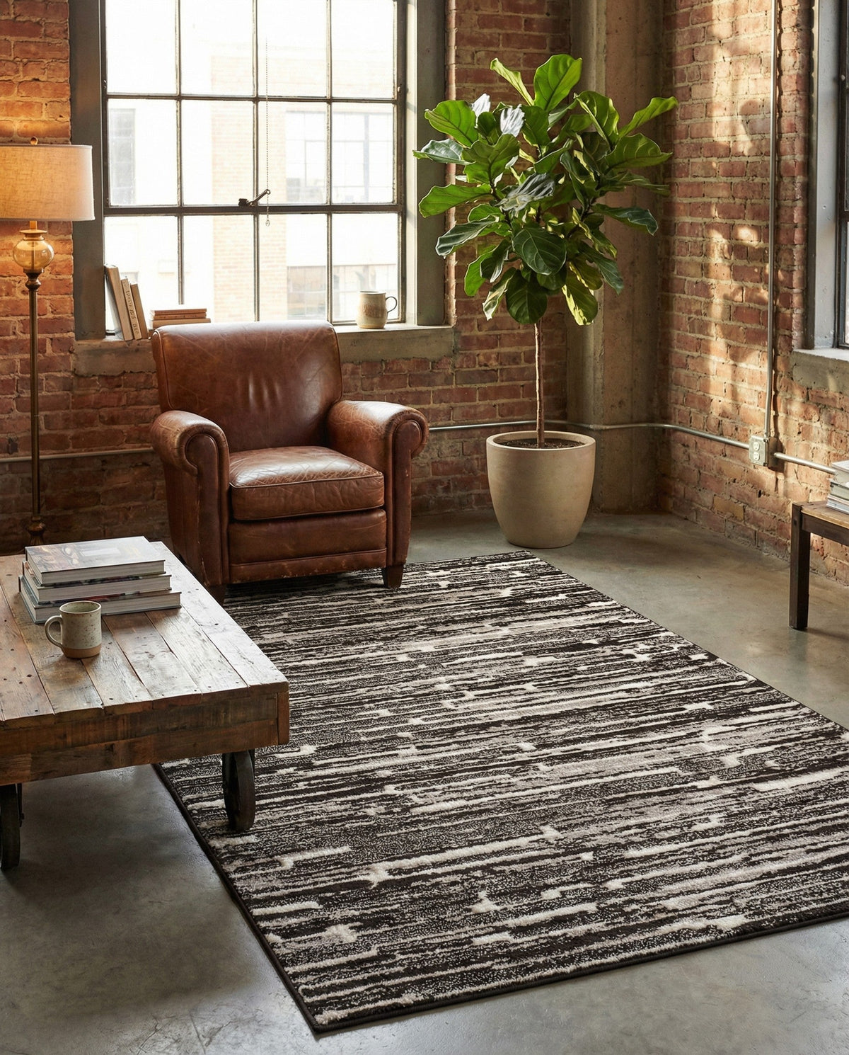 Sienna Collection Area Rug -  Rome Rectangle Black and Ivory  lifestyle 69