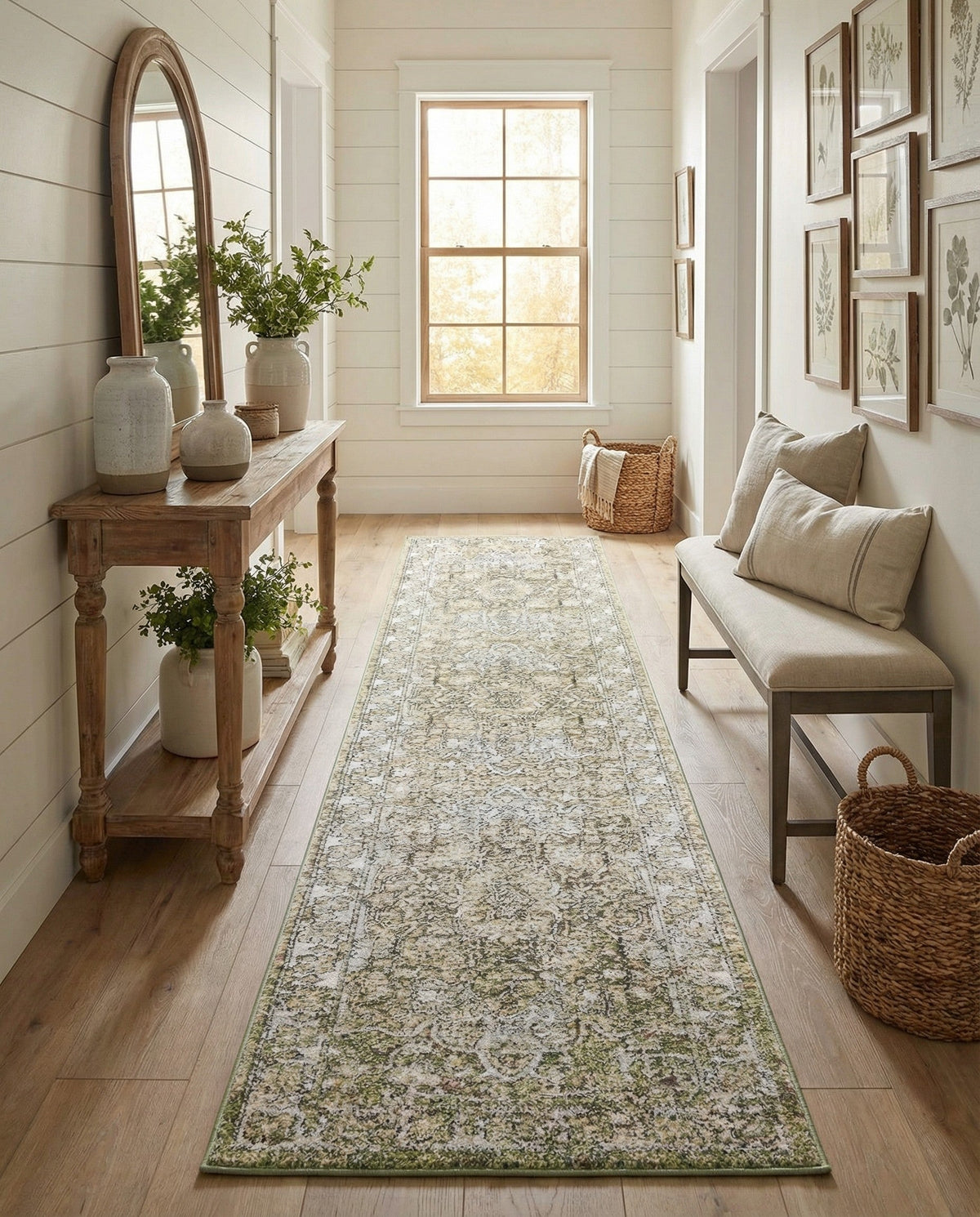 Savannah Soiree Collection Area Rug -  Everglade (Green) Runner Green  lifestyle 95