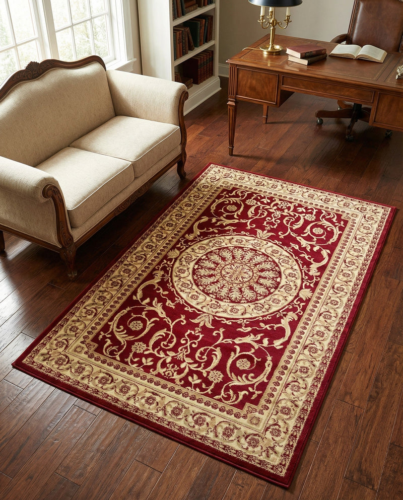 Versailles Elegance Collection Area Rug -  Montreuil Rectangle Red  lifestyle 12