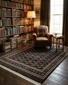 Samarkand Elegance Collection Area Rug -  Margilan (Dark Green) Rectangle Dark Green  lifestyle 26