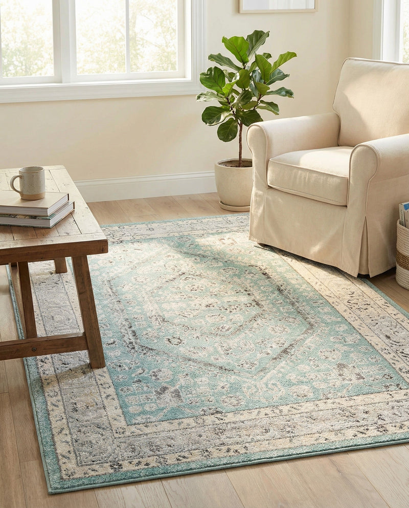 Adriana Terrace Collection Area Rug - Capri (Aqua) Rectangle Aqua  lifestyle 19