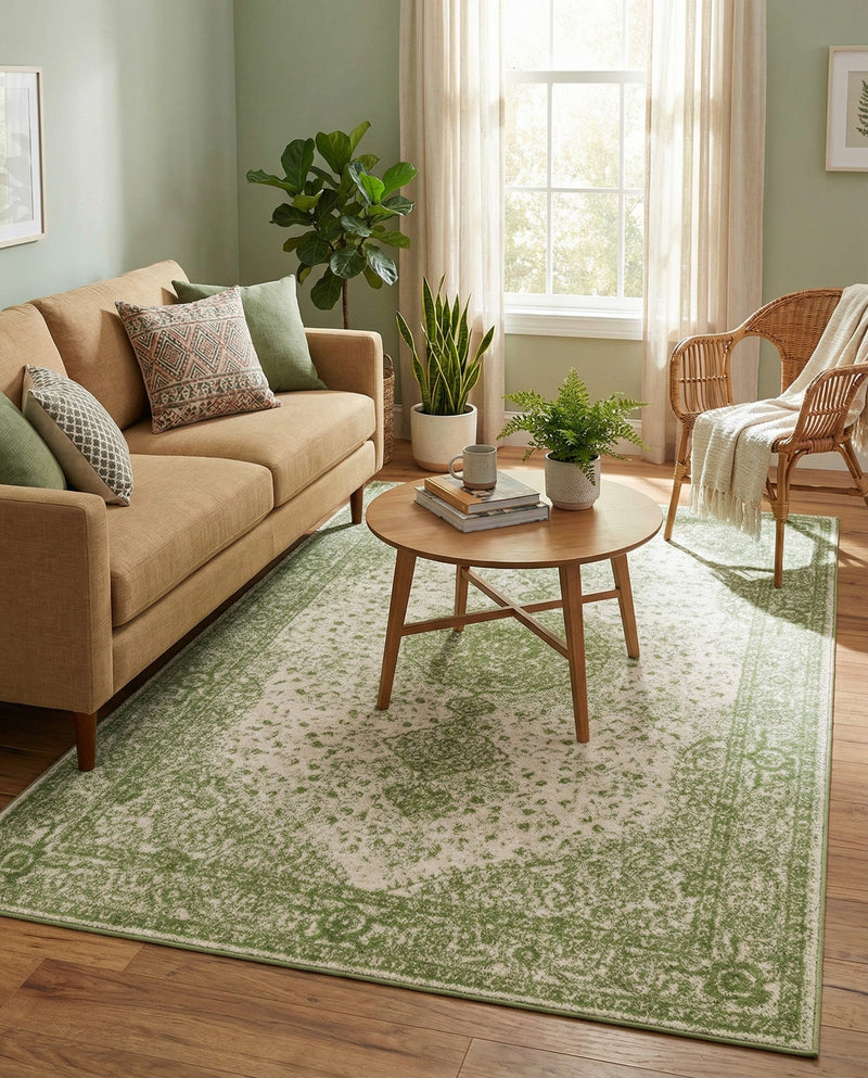 Dover Terrace Collection Area Rug - Marina (Green) Rectangle Green  lifestyle 10