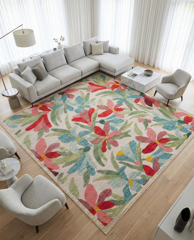 Outdoor Marrakesh Collection Area Rug -  Midelt Square Multi  lifestyle 73
