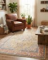Seville Stripes Collection Area Rug - Cadiz (Yellow) Rectangle Yellow  lifestyle 13